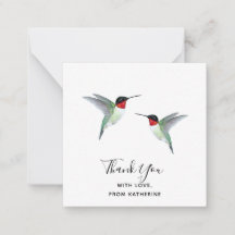 Custom Thank You Hummingbird Note Card