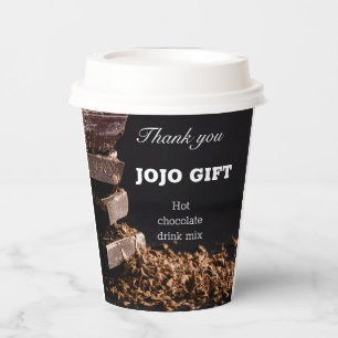 Custom Thank you JOJO GIFT Modern design black  Paper Cups