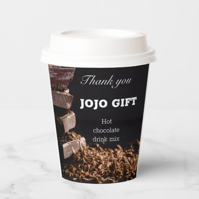 Custom Thank you JOJO GIFT Modern design black  Paper Cups (Front)