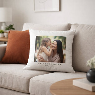 Custom Thank You Mama Photo and Text Cushion