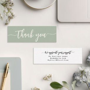 Custom Thank You Minimalist Modern Elegant Script Mini Business Card