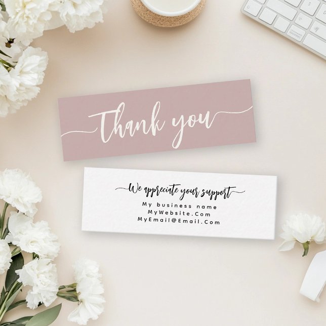 Custom Thank You Minimalist Modern Elegant Script Mini Business Card (Creator Uploaded)