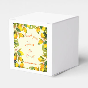 Custom Thank you Party watercolor vintage Lemon Favour Box