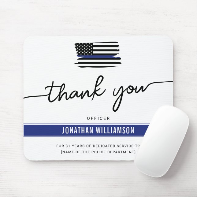 Custom Thank You Police Officer Retirement Gift Mouse Pad (With Mouse)