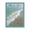 Custom Thank You Postcard- Sand Hearts/Aqua Beach