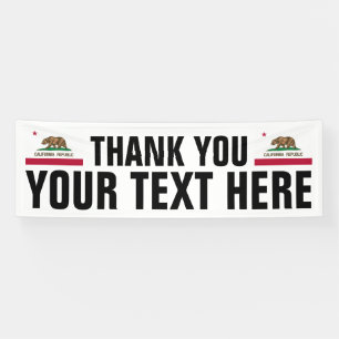 Custom Thank You sign banner with California flag