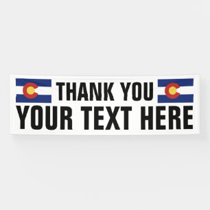 Custom Thank You sign banner with Colorado flag