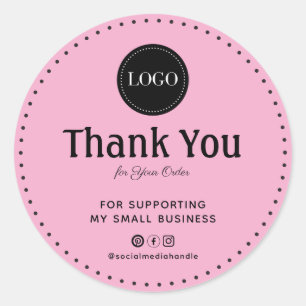 Custom Thank You Trendy Classic Round Sticker