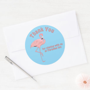 Custom Thank You Tropical Beach Theme Classic Round Sticker