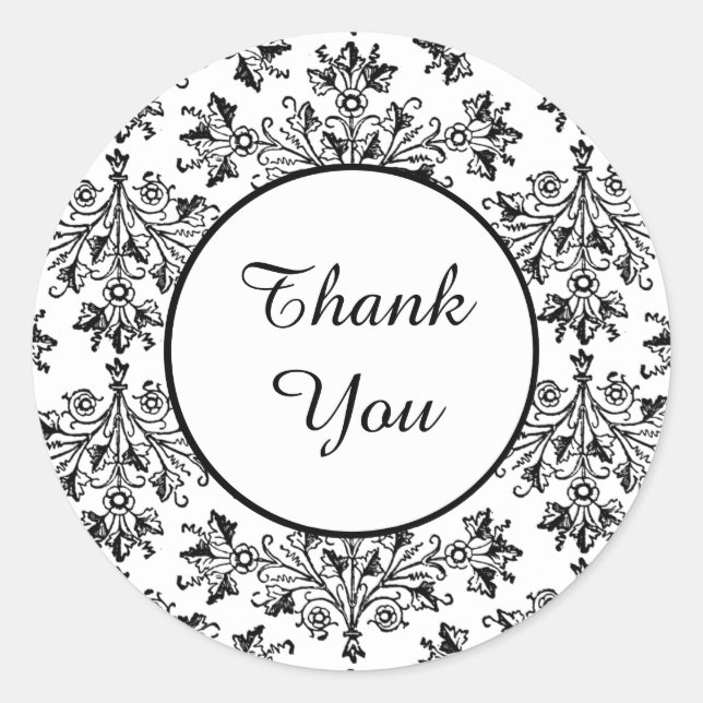 Custom Thank You Vintage Floral Pattern Sticker (Front)
