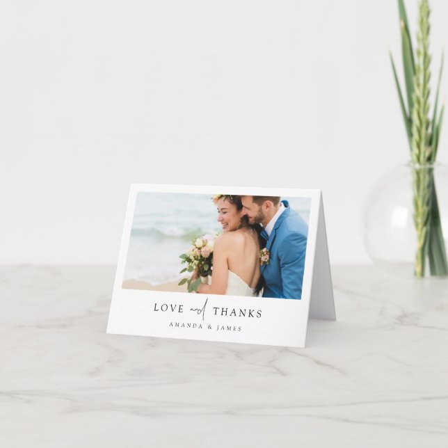Custom Thank You Wedding Card with Photo (Front)