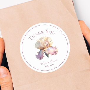 Custom Thank You Wedding Label Blush Flower