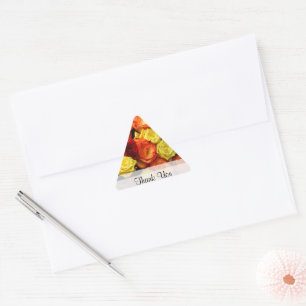 Custom "Thank You" Yellow/Red/Orange Roses Sticker