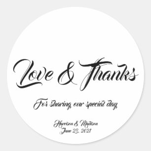 Custom Thanks Wedding gift favour tag stickers