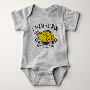 Custom Thanksgiving Baby I'm A Breast Man Outfit Baby Bodysuit
