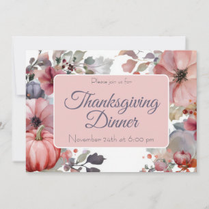 Custom Thanksgiving Dinner Pumpkin Invitation