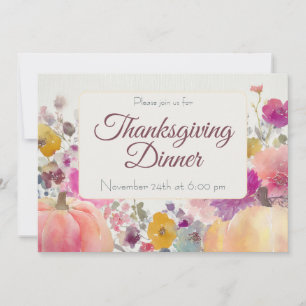 Custom Thanksgiving Dinner Pumpkin Invitation