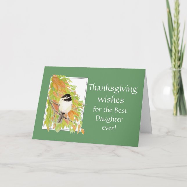 Custom Thanksgiving Humour Bird Autumn Daughter Holiday Card (Front)