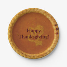 Custom Thanksgiving Paper Plates Pumpkin Pie