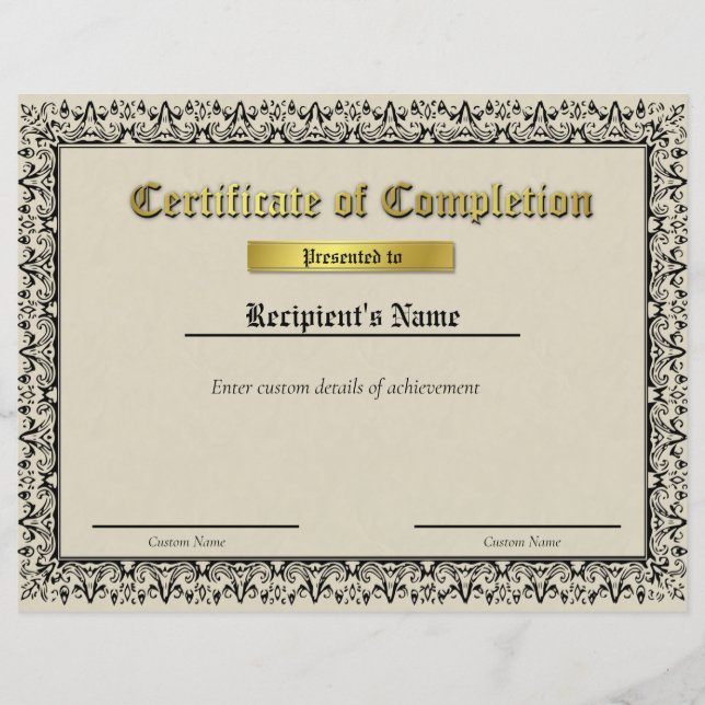 Custom Thin Blue Line Flag Certificate (Front)