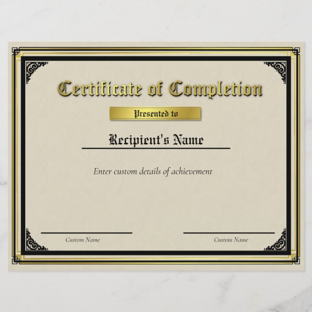 Custom Thin Blue Line Flag Certificate (Front)