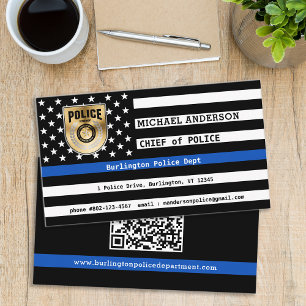Custom Thin Blue Line Police Department Emblem Business Card