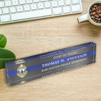 Custom Thin Blue Line Police Officer Law Dept Logo
