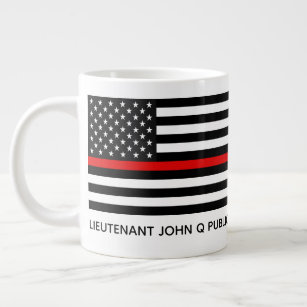 Custom Thin Red Line American Flag Large Coffee Mug