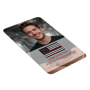 Custom Thin Red Line Firefighter Fire Academy Grad Magnet