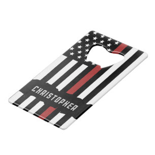 Custom Thin Red Line USA Flag Firefighter