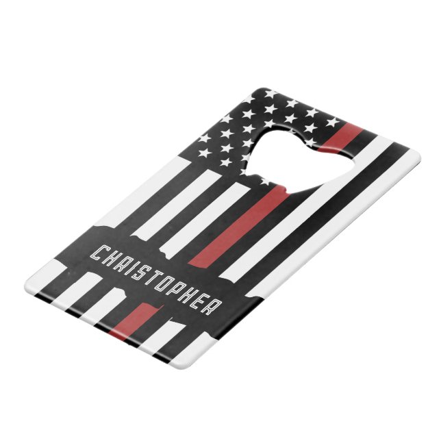 Custom Thin Red Line USA Flag Firefighter (Front Angled)