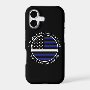 Custom Thin White Line USA Flag EMS EMT