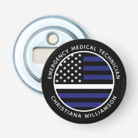 Custom Thin White Line USA Flag EMS EMT 