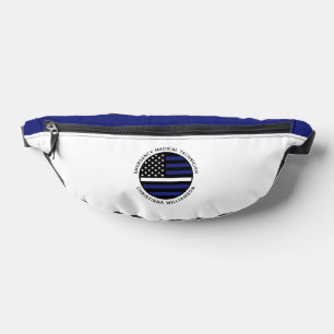 Custom Thin White Line USA Flag EMS EMT Bum Bags