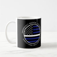 Custom Thin White Line USA Flag EMS EMT
