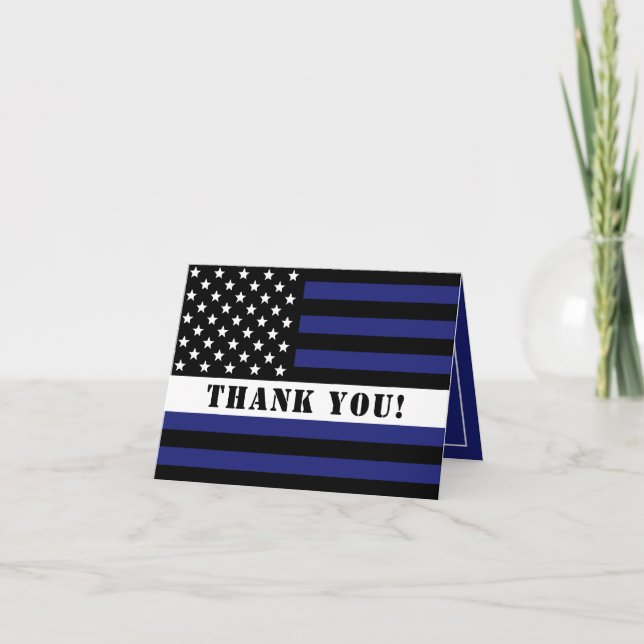 Custom Thin White Line USA Flag EMS EMT Thank You Card (Front)
