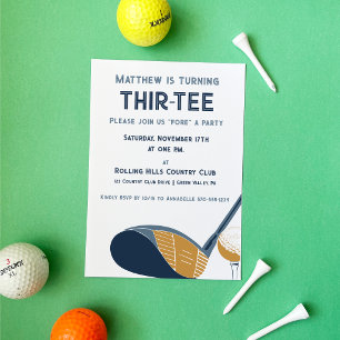 Custom Thir-Tee Par-Tee Golf Themed Birthday Invitation