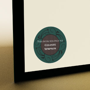 Custom This Book Belongs to   Gothic Inspired Classic Round Sticker