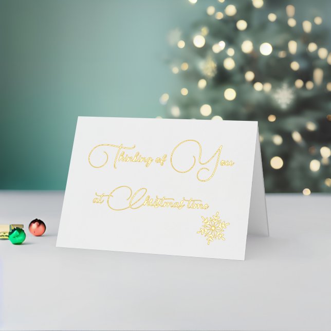 Custom Thoughtful Seasons Greetings Design Gold Foil Holiday Card (Holiday In Situ 2)