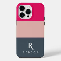Custom Three Colour Block Blush Pink Raspberry Gre
