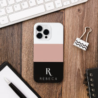 Custom Three Colour Block Rose Gold White Black
