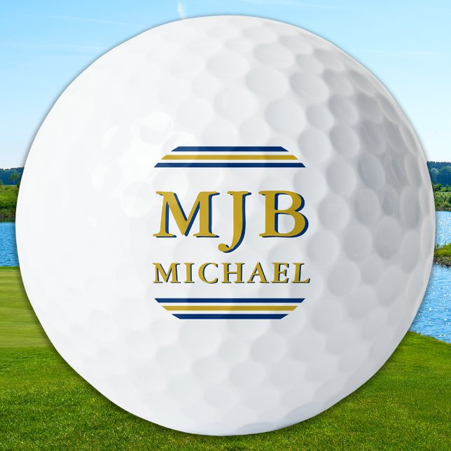 Custom Three Initial Monogram Golfer Personalised Golf Balls (Creator Uploaded)
