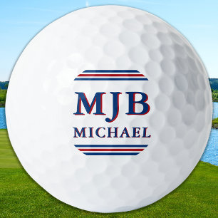 Custom Three Initial Monogram Sporty Personalized Golf Balls