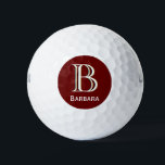 Custom Three-Layered Monogram with First Name  Golf Balls<br><div class="desc">UNIQUE LAYERING OF THE MONOGRAM -- look closely and you will see three colours, which gives it the feeling of depth. Personalised additionally with the first name. Special idea for a gift or you might just enjoy for yourself! If you have any design questions or a special request, please send...</div>