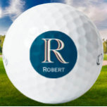 Custom Three-Layered Monogram with First Name  Golf Balls<br><div class="desc">UNIQUE LAYERING OF THE MONOGRAM -- look closely and you will see three colours, which gives it the feeling of depth. Personalised additionally with the first name. Special idea for a gift or you might just enjoy for yourself! If you have any design questions or a special request, please send...</div>