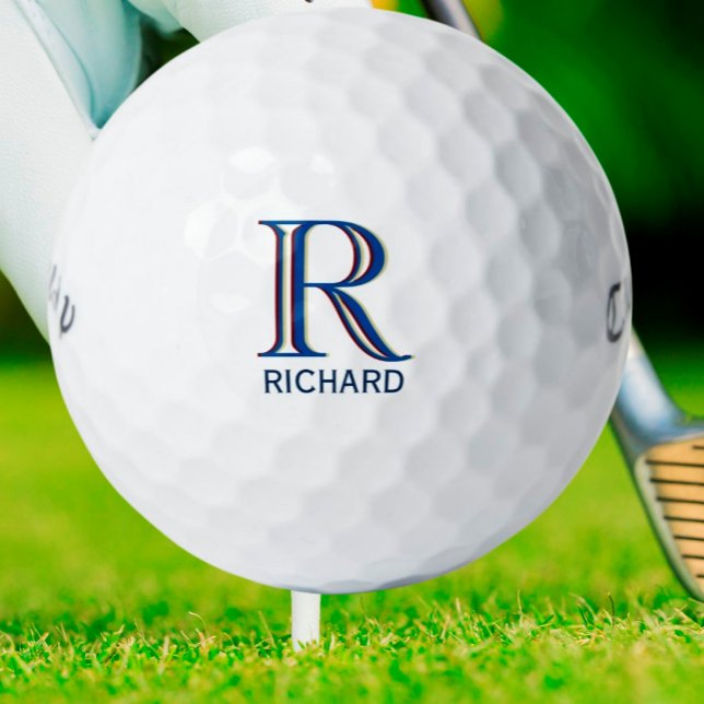 Custom Three Layered Monogram with First Name  Golf Balls (Creator Uploaded)