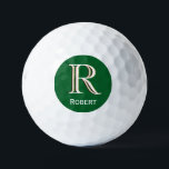 Custom Three-Layered Monogram with First Name Golf Golf Balls<br><div class="desc">UNIQUE LAYERING OF THE MONOGRAM -- look closely and you will see three colours, which gives it the feeling of depth. Personalised additionally with the first name. Special idea for a gift or you might just enjoy for yourself! If you have any design questions or a special request, please send...</div>