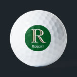 Custom Three-Layered Monogram with First Name Golf Golf Balls<br><div class="desc">UNIQUE LAYERING OF THE MONOGRAM -- look closely and you will see three colours, which gives it the feeling of depth. Personalised additionally with the first name. Special idea for a gift or you might just enjoy for yourself! If you have any design questions or a special request, please send...</div>