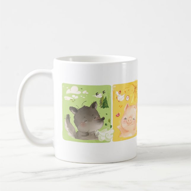 [Custom] Three Little Pigs & Big Bad Wolf Coffee Mug (Left)