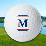 Custom Three Stripe Monogram Golfer Red White Blue Golf Balls<br><div class="desc">Introducing the perfect accessory for any golfer or golf lover - our monogram golf balls! With its classic yet stylish design, this golf ball is sure to make a statement on the course. Featuring red white and blue stripes, it is the perfect blend of preppy and sporty. But what really...</div>